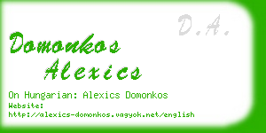 domonkos alexics business card